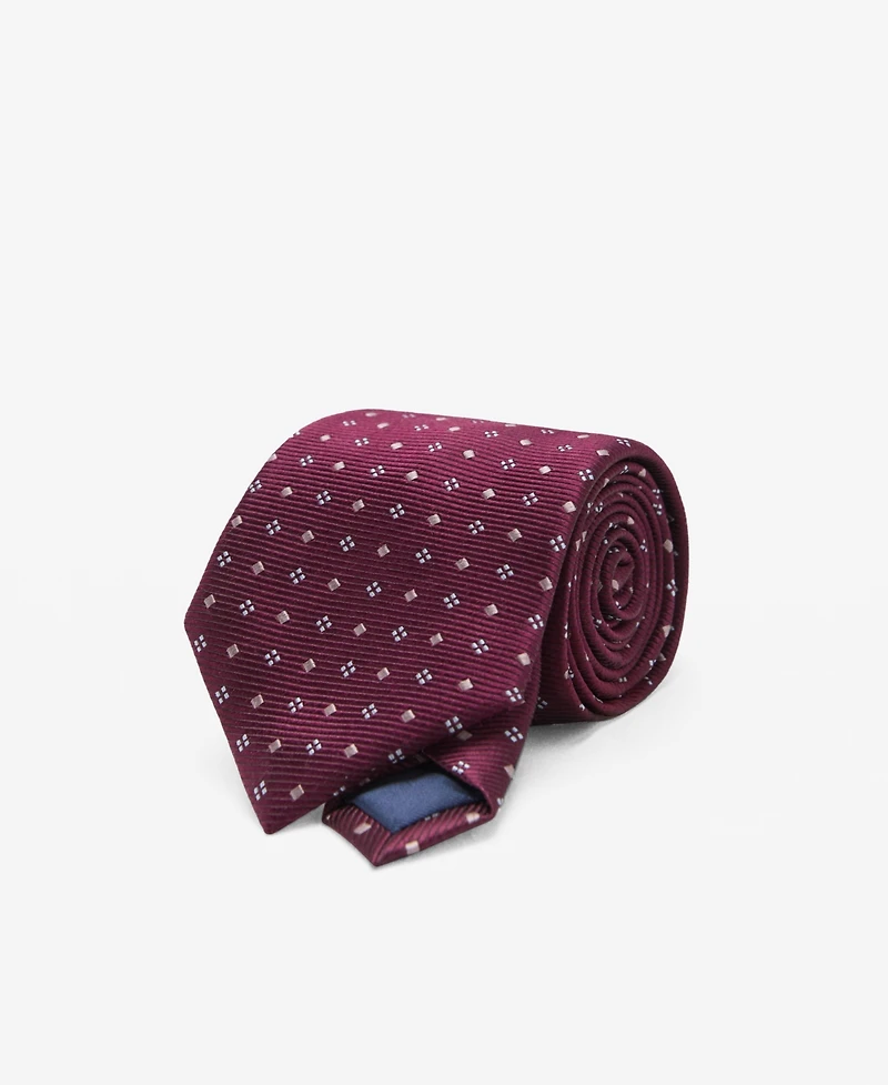 Mango Men's Geometric Patterned Silk Tie