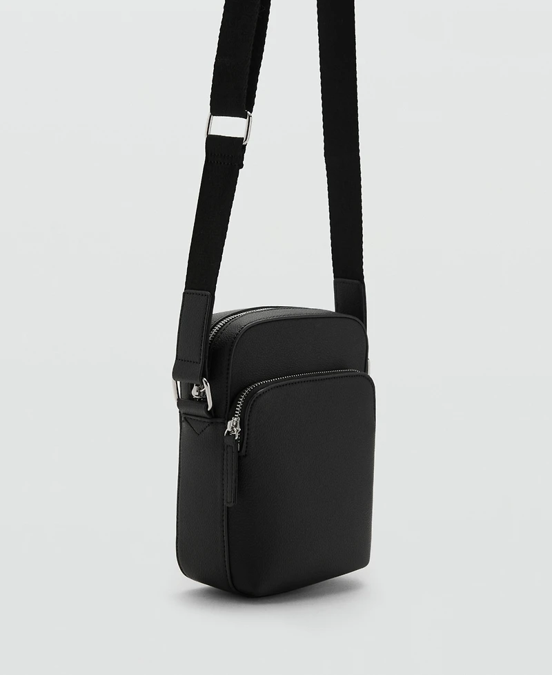 Mango Men's Patent Leather-Effect Shoulder Bag