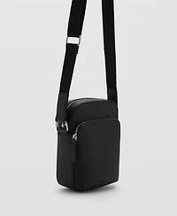 Mango Men's Patent Leather-Effect Shoulder Bag
