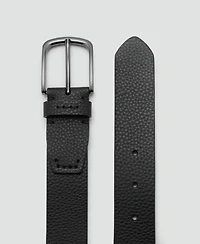 Mango Men's Pebbled Leather Belt