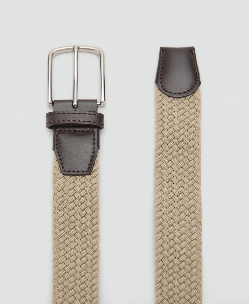 Mango Men's Braided Elastic Belt