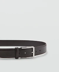 Mango Men's Beaten Leather Belt