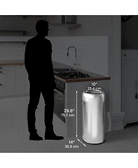 iTouchless 16 Gallon / 61 Liter Stainless Steel Round Open Top Kitchen Trash Can with Dual Odor Filters
