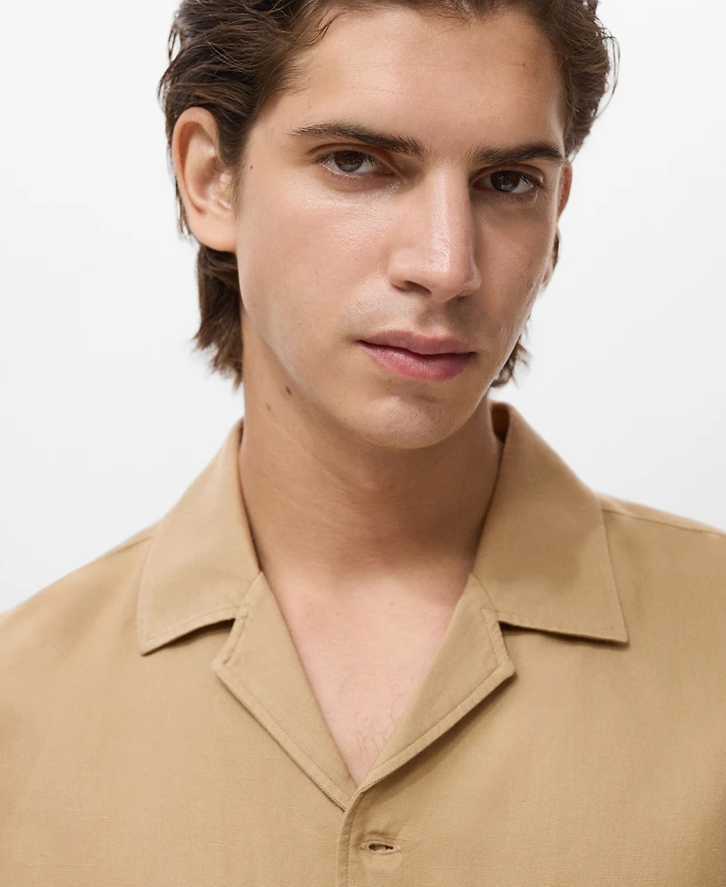 Mango Men's Regular-Fit Linen Blend Shirt