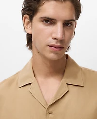 Mango Men's Regular-Fit Linen Blend Shirt