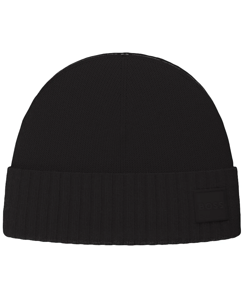 Hugo Boss Men's Akaio Turn-Up Beanie Hat