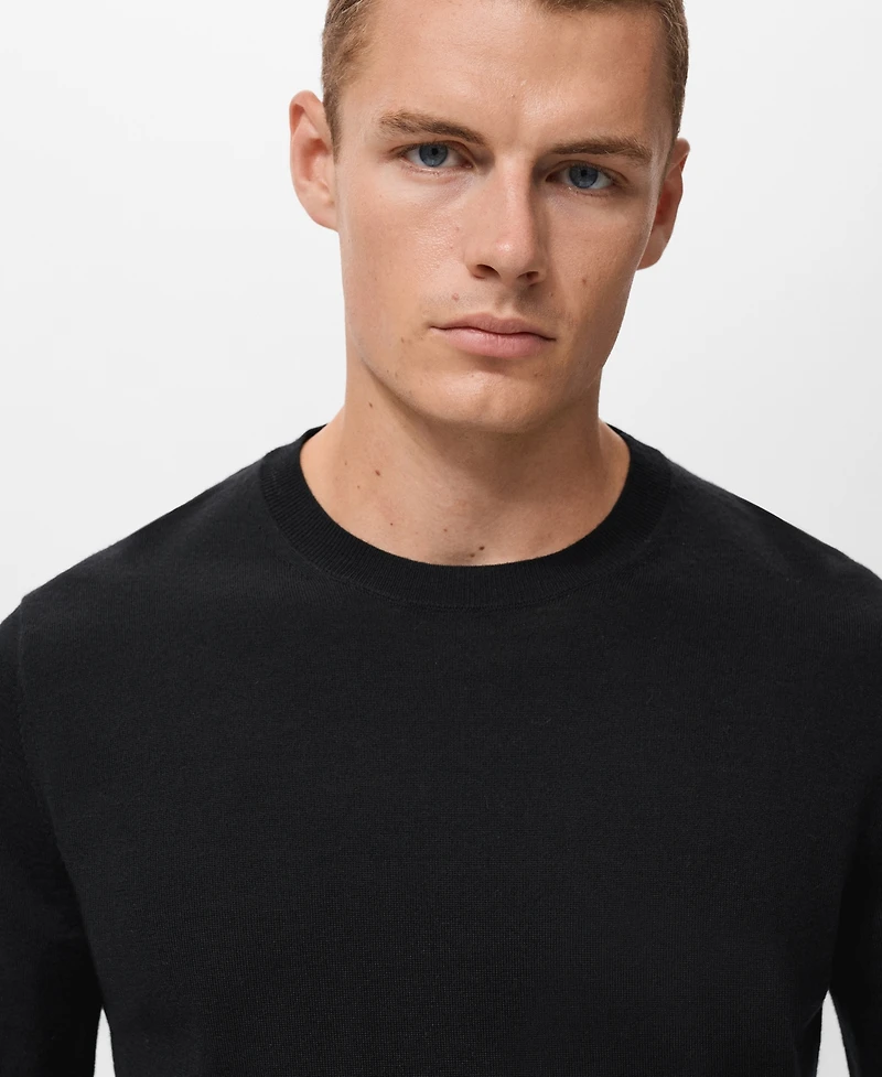 Mango Men's Wool Round-Neck Sweater