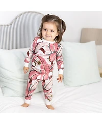 Sant and Abel Kids Martinique Pink Banana Leaf Pj Set