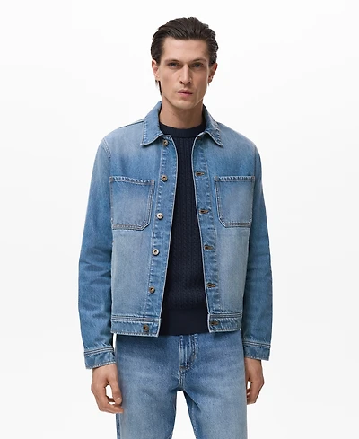 Mango Men's Denim Pockets Jacket