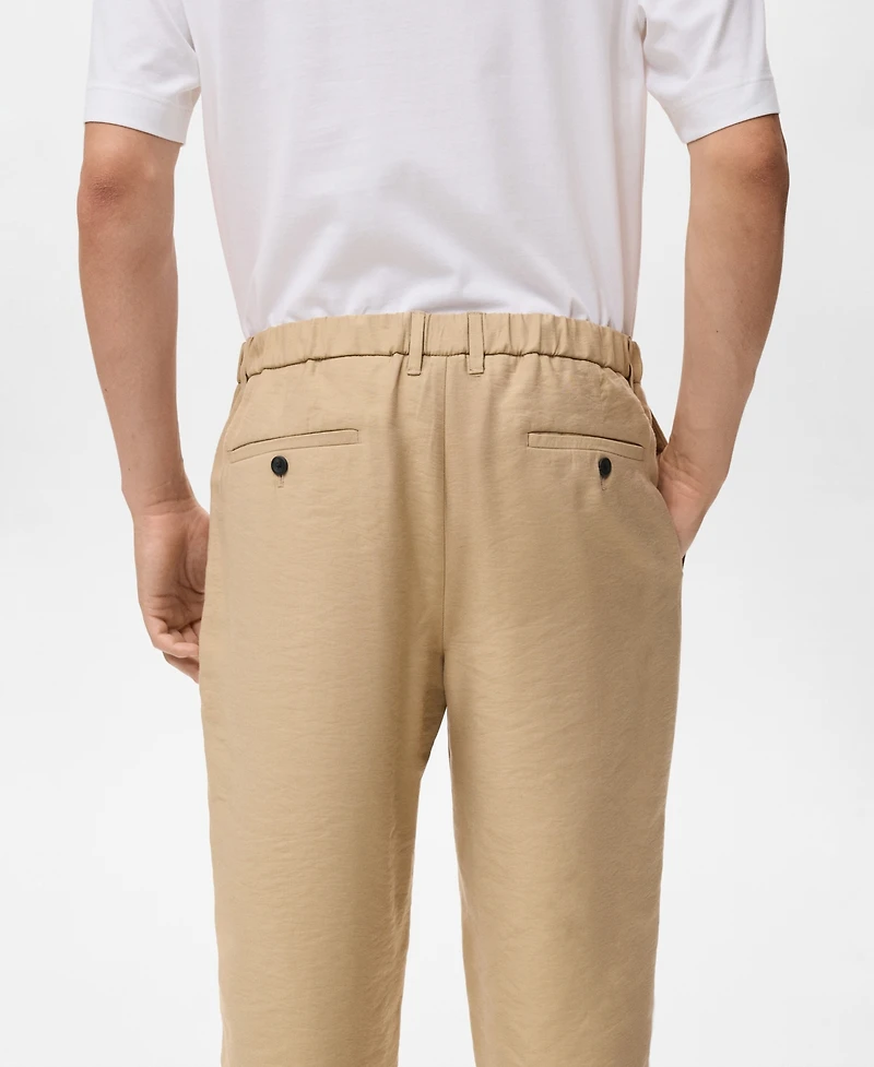 Mango Men's Straight-Fit Pleated Pants