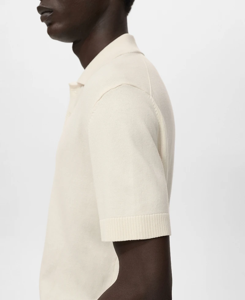 Mango Men's Cotton Knitted Polo Shirt