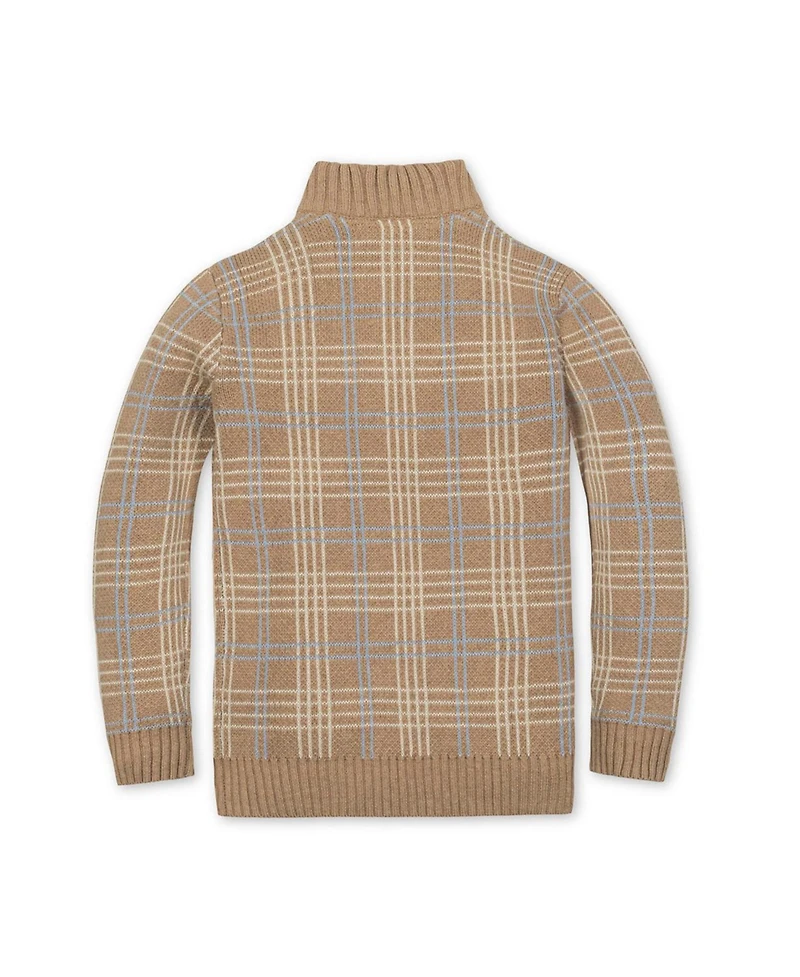 Hope & Henry Little and Big Boys' Organic Mock Neck Intarsia Sweater