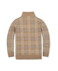 Hope & Henry Little and Big Boys' Organic Mock Neck Intarsia Sweater