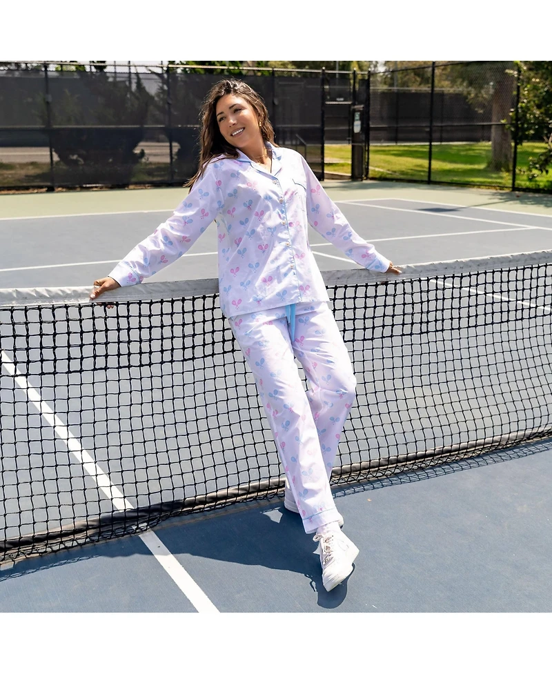 Sant and Abel Women's Tennis Bows Long Pj Set