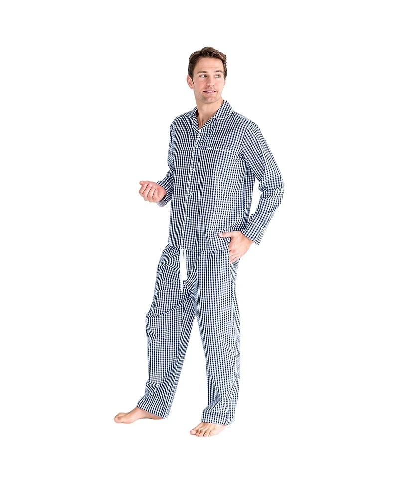 Sant and Abel Men's Hepburn Gingham Navy Long Pj Set