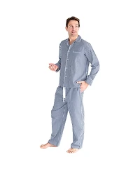 Sant and Abel Men's Hepburn Gingham Navy Long Pj Set