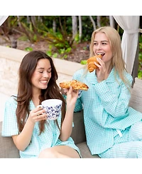 Sant and Abel Women's Hepburn Gingham Mint Long Pj Set