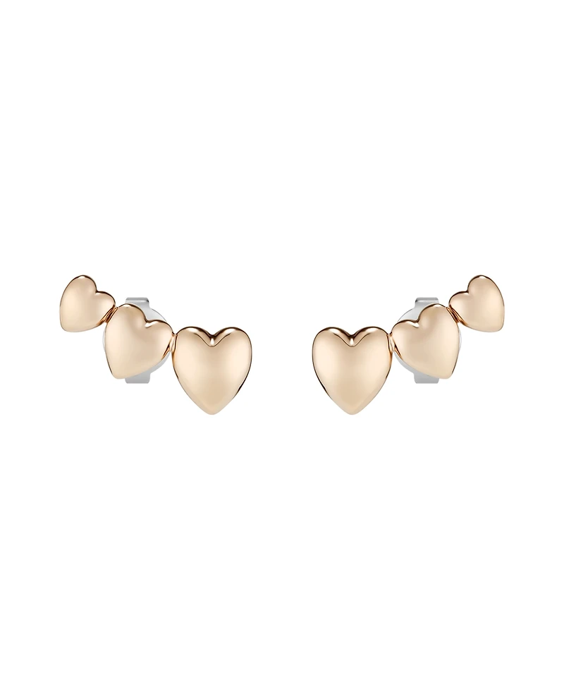 Olivia Burton Mini Heart Rose Gold Tone Stainless Steel Earrings