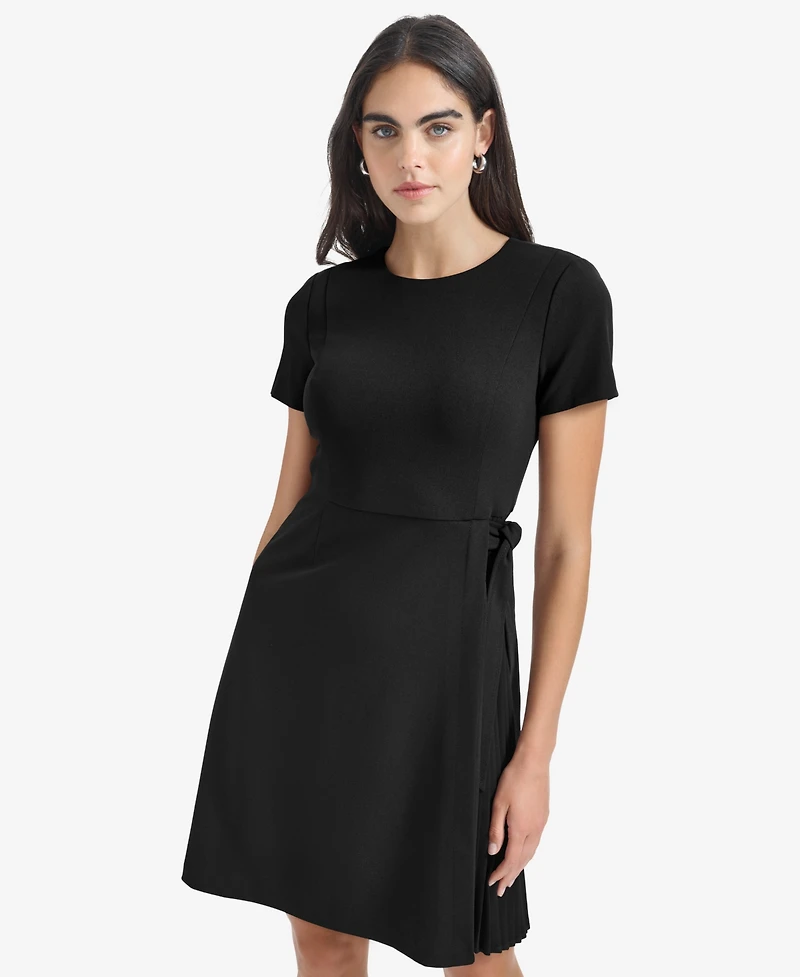 Calvin Klein Women's Short Sleeve Pleat Dress