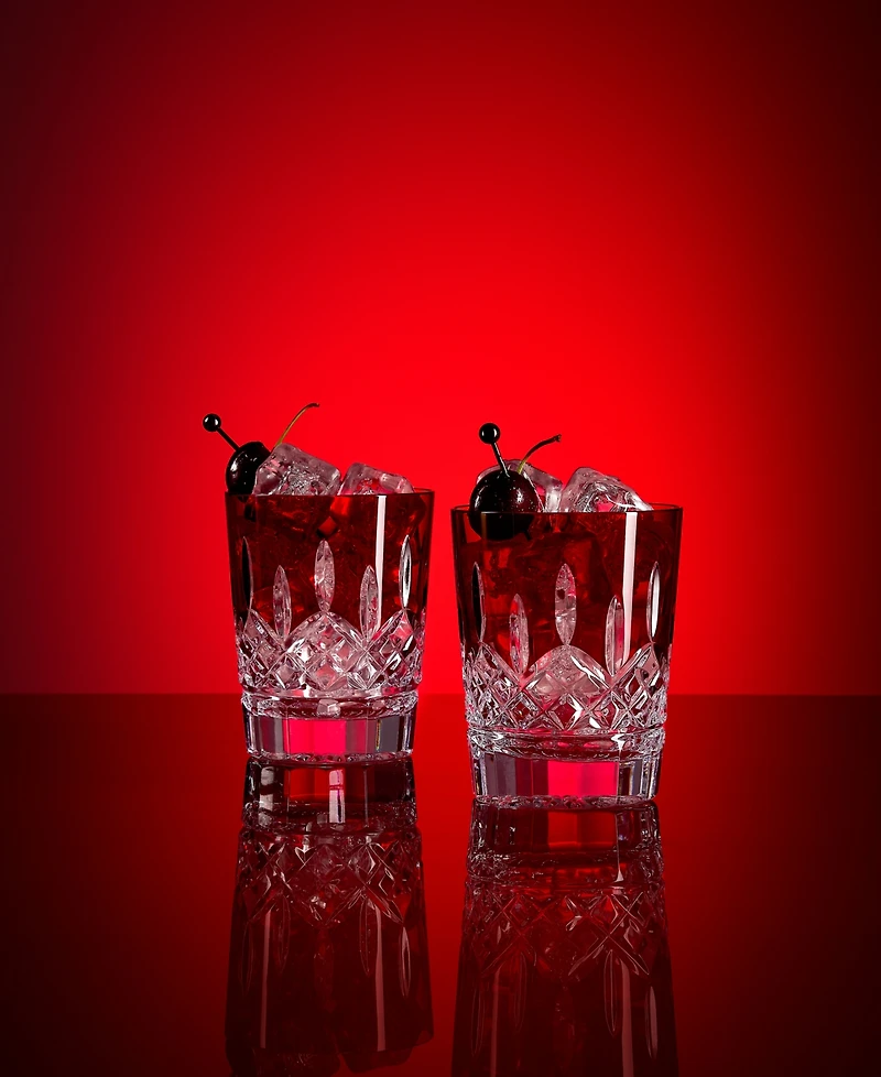 Waterford Lismore Red Double Old-Fashioned Glass, Set of 2