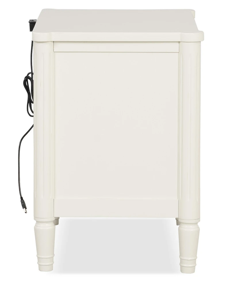 Furniture of America Arlena 28" Solid Wood 2-Drawer Nightstand with Usb Ports