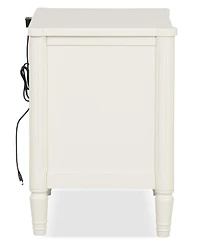 Furniture of America Arlena 28" Solid Wood 2-Drawer Nightstand with Usb Ports
