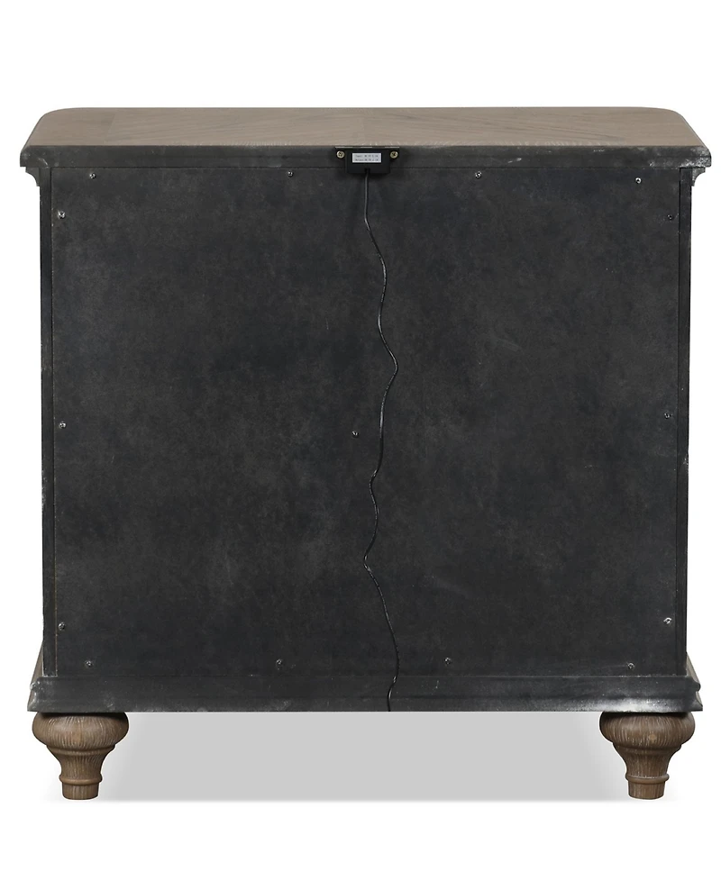Furniture of America Aveline 29.5" Solid Wood 2-Drawer Nightstand with Usb Ports