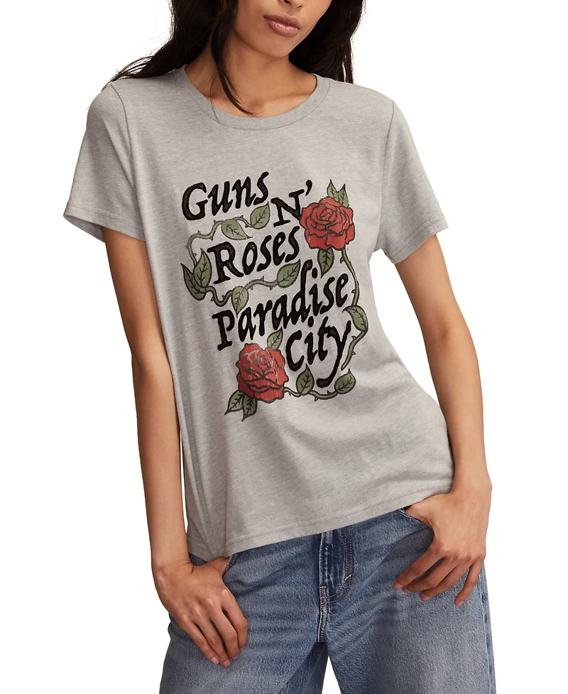 Lucky Brand Women's Guns N Roses Paradise Crewneck T-Shirt