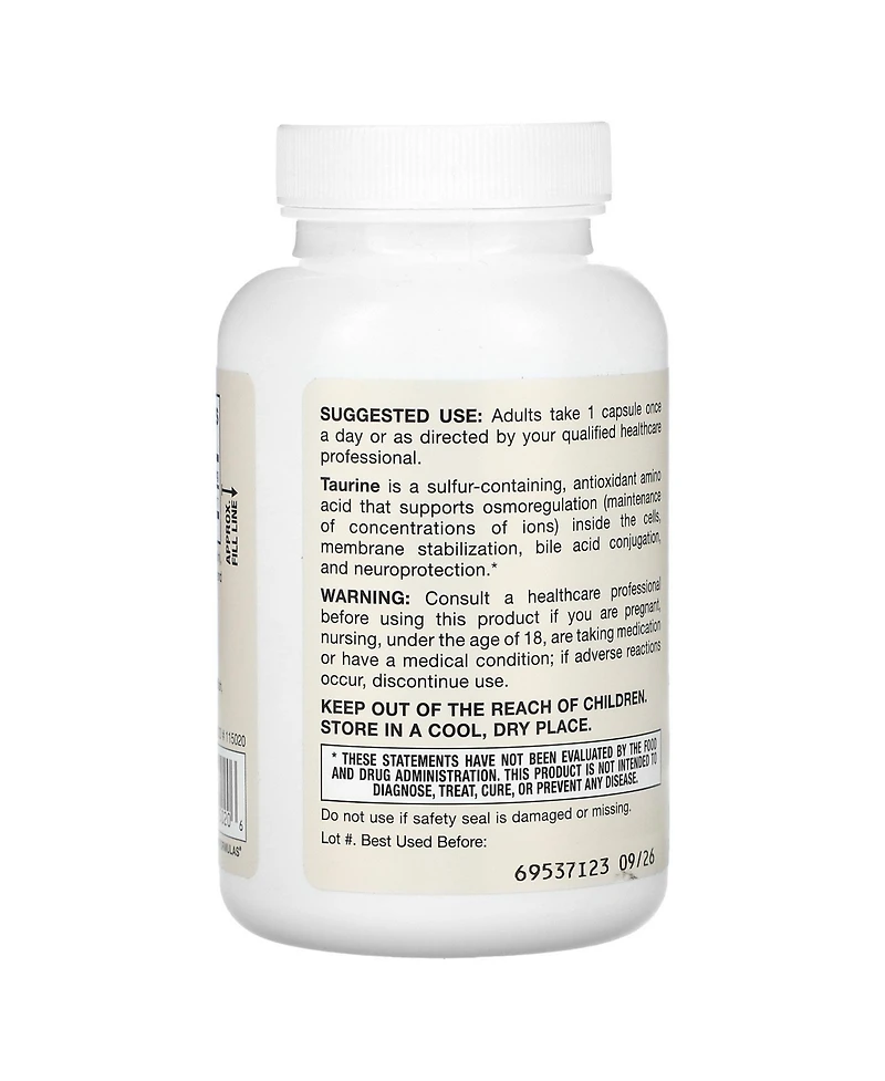 Jarrow Formulas Taurine 1 000 mg