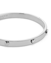 Olivia Burton Mini Heart Silver Tone Stainless Steel Bangle Bracelet
