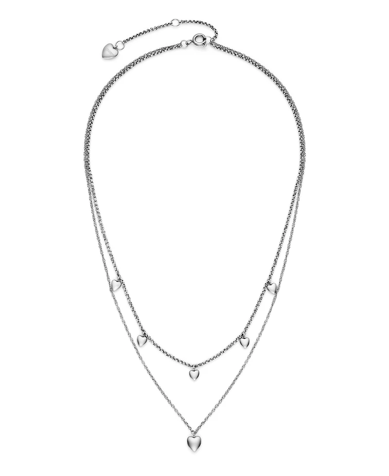 Olivia Burton Mini Heart Silver Tone Stainless Steel Necklace