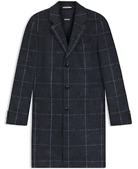 Boss by Hugo Men's Plain Check Slim-Fit Coat