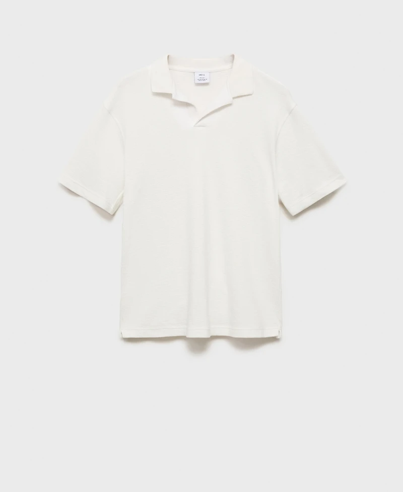 Mango Men's Textured Cotton Relaxed-Fit Polo Shirt