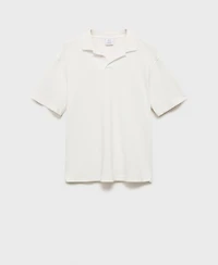 Mango Men's Textured Cotton Relaxed-Fit Polo Shirt