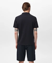 Mango Men's Cotton Pique Polo Shirt