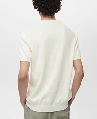 Mango Men's Cotton Fine-Knit T-Shirt