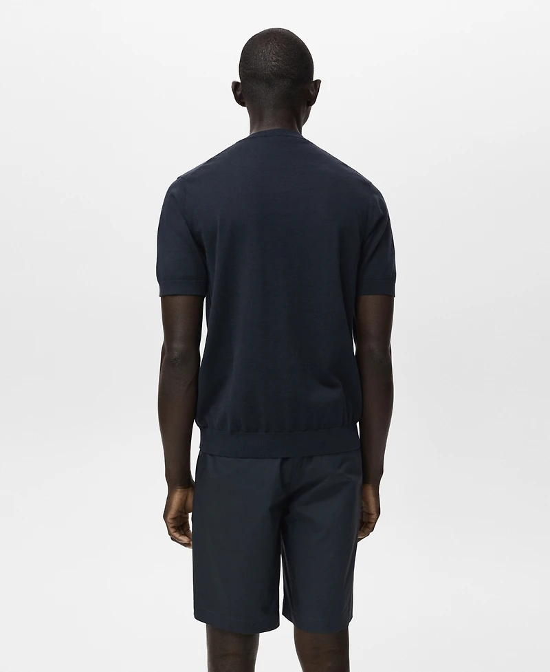 Mango Men's Cotton Fine-Knit T-Shirt