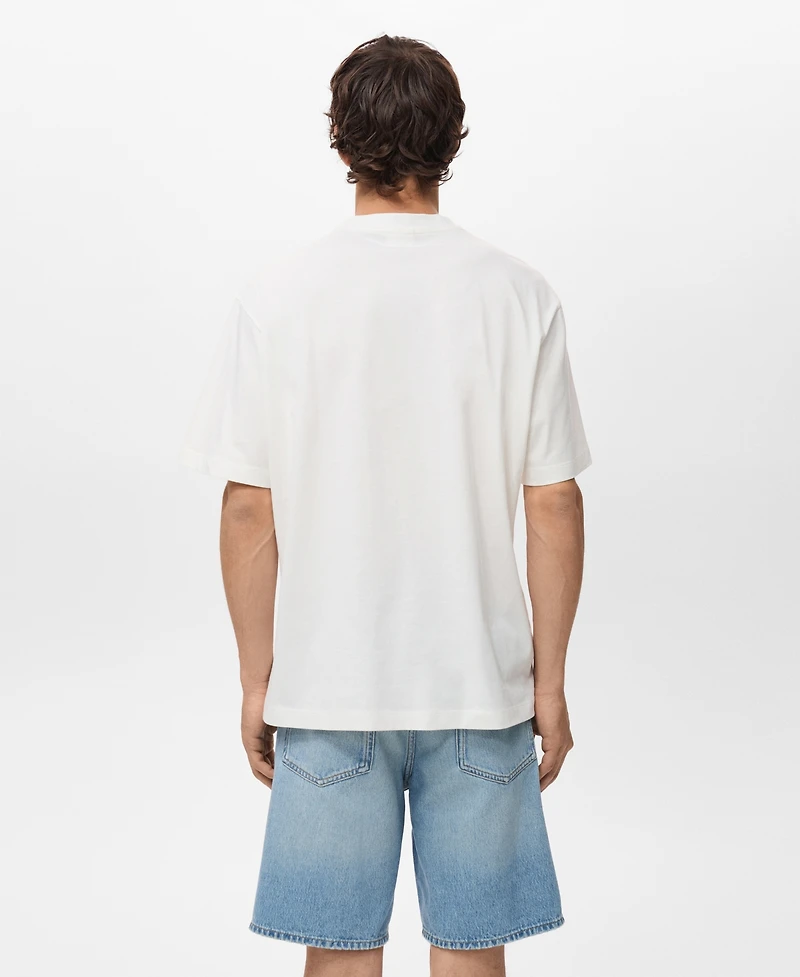 Mango Men's Printed Patch T-Shirt