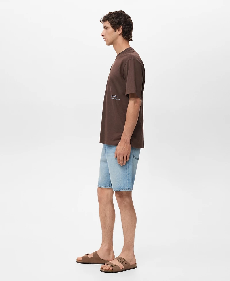 Mango Men's Printed Patch T-Shirt