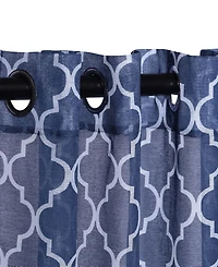 Superior Trellis Sheer 2-Piece Curtain Panels with Grommet Header Top, 52" X 63"