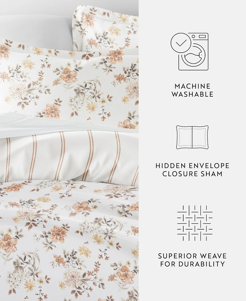 ienjoy Home Timeless Pattern Reversible -Pc. Duvet Cover Set