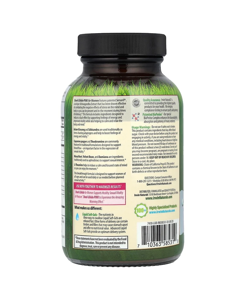 Irwin Naturals Steel-libido Pink For Women 60CT