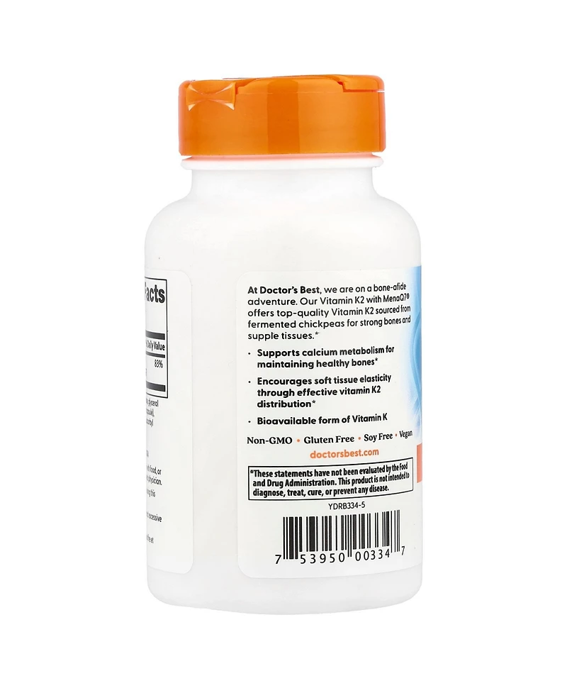 Doctor's Best Natural Vitamin K2 Mk-7 100 mcg