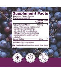 Reserveage Nutrition Resveratrol 1,000mg, 60 Ct