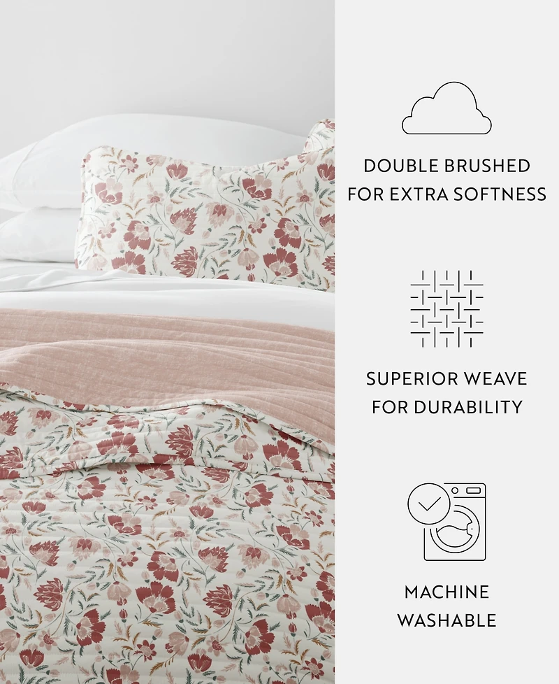 ienjoy Home French Jacobean Reversible 3-Pc. Quilt Set, King/California King