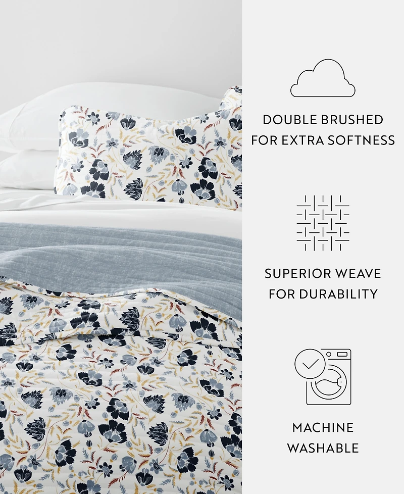 ienjoy Home French Jacobean Reversible 3-Pc. Quilt Set, King/California King
