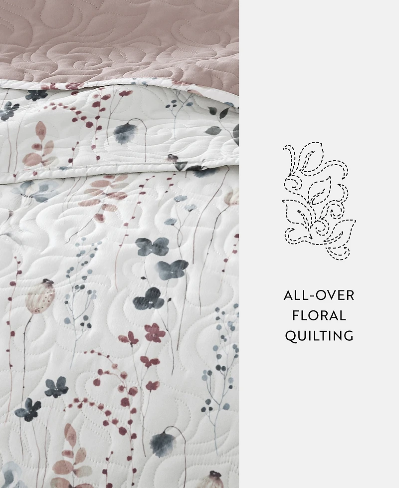 ienjoy Home Poppy Bloom Reversible 3-Pc. Quilt Set