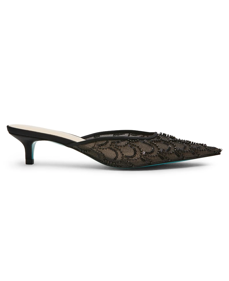 Betsey Johnson Women's Ellis Beaded Scalloped Mule Pumps