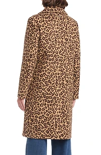 Vince Camuto Women's Single-Breasted Wool-Blend Boyfriend Leopard Coat