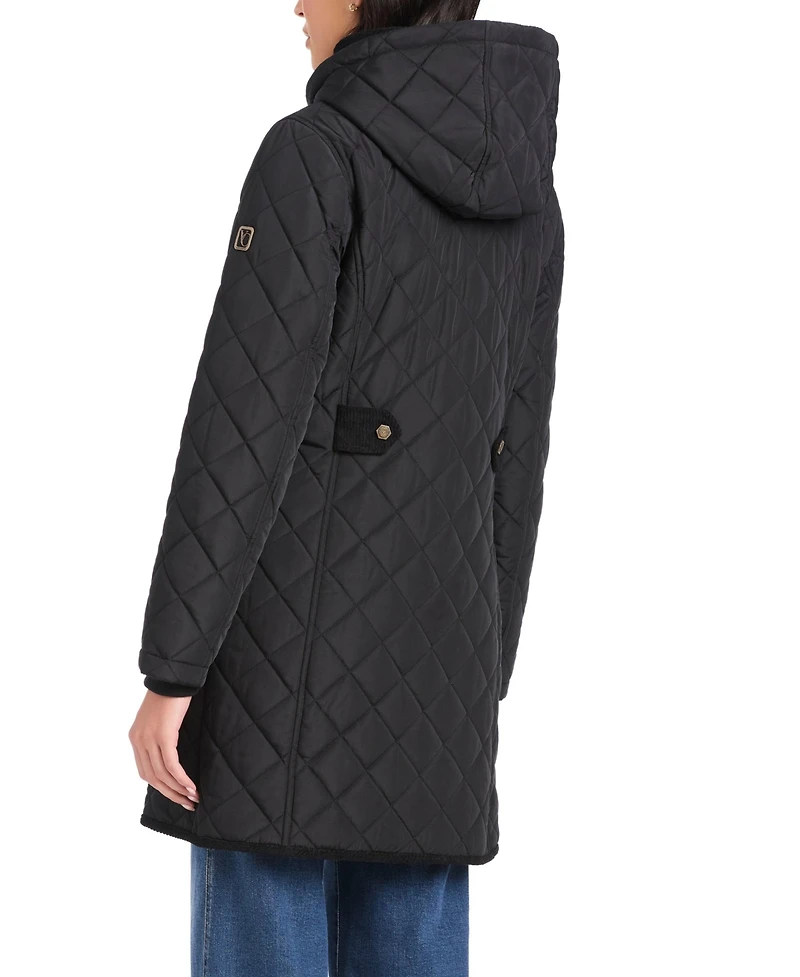 Vince Camuto Women's Long Mini Quilt Coat